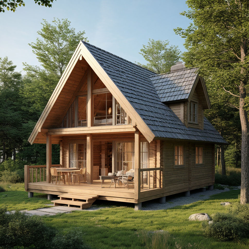 3D loft plan over cabin photo