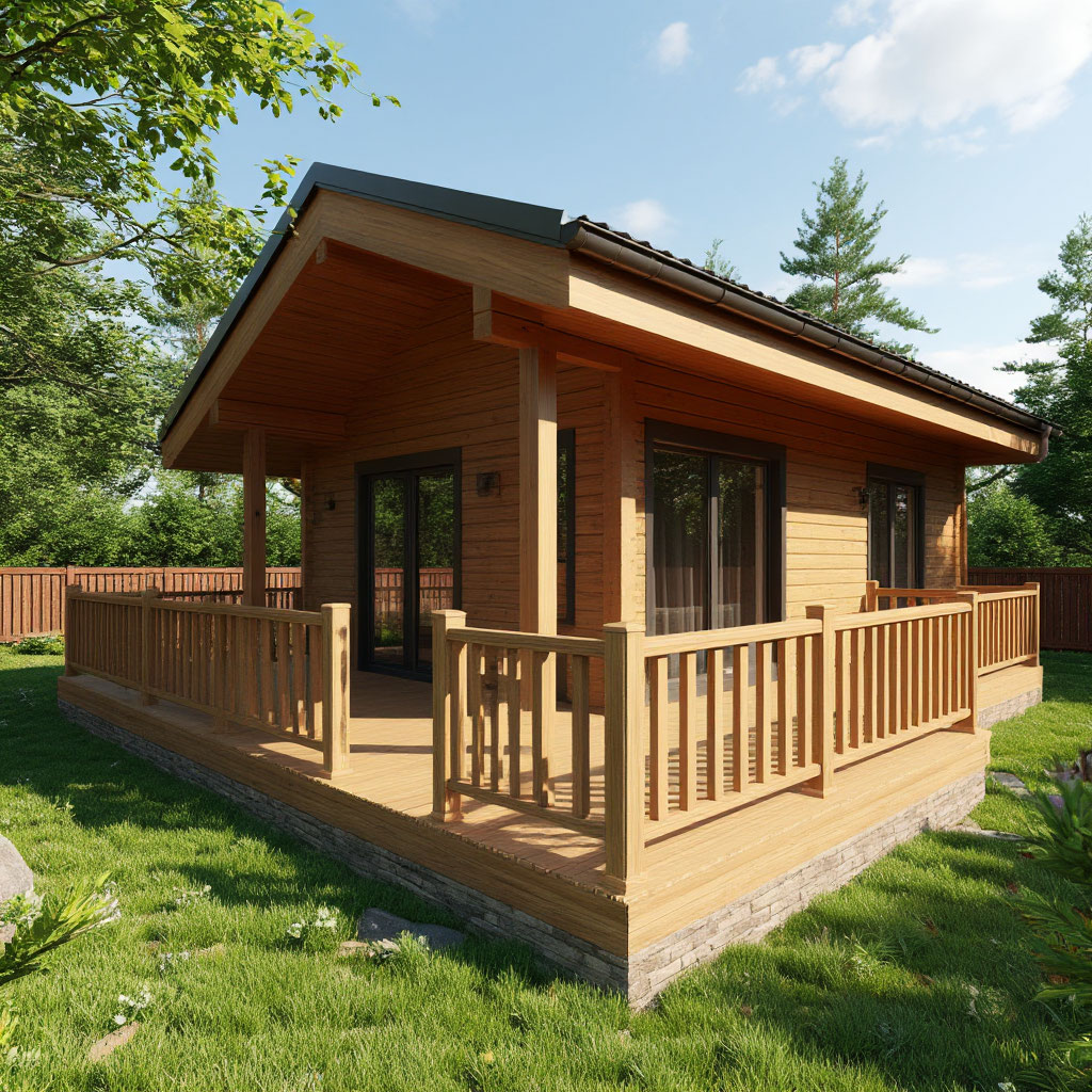3D render of a cabin deck design