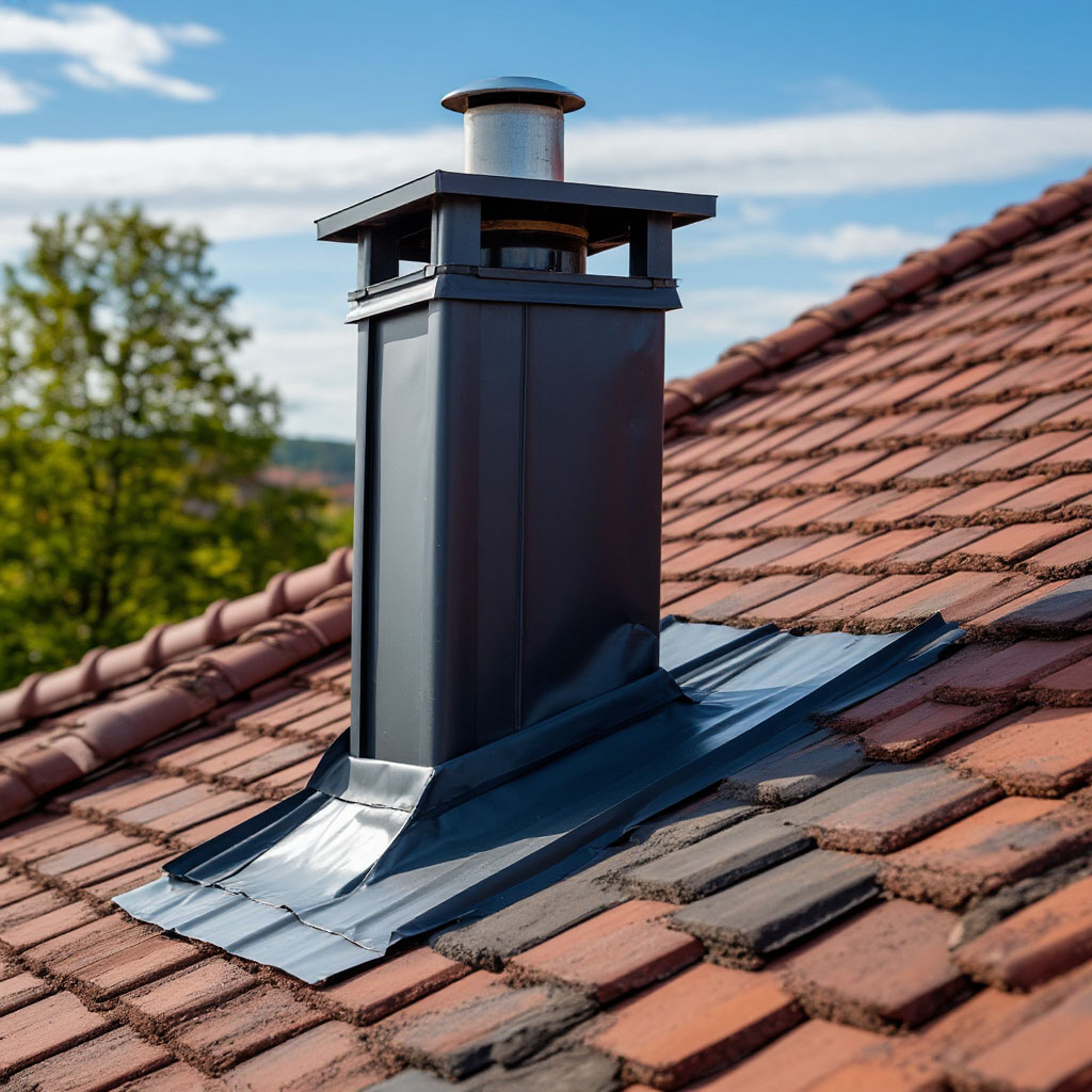 Chimney flashing installation