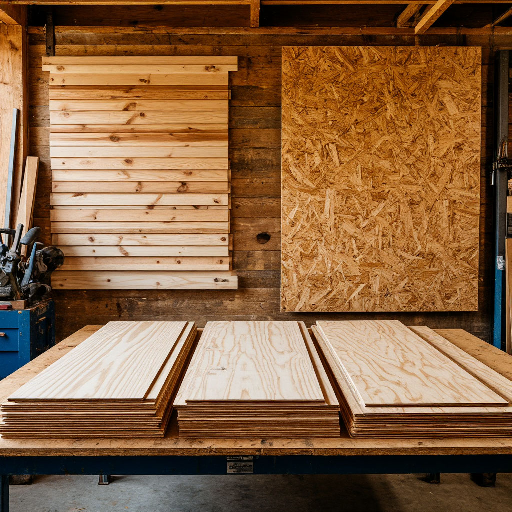 Comparison of wood paneling materials for cabin walls