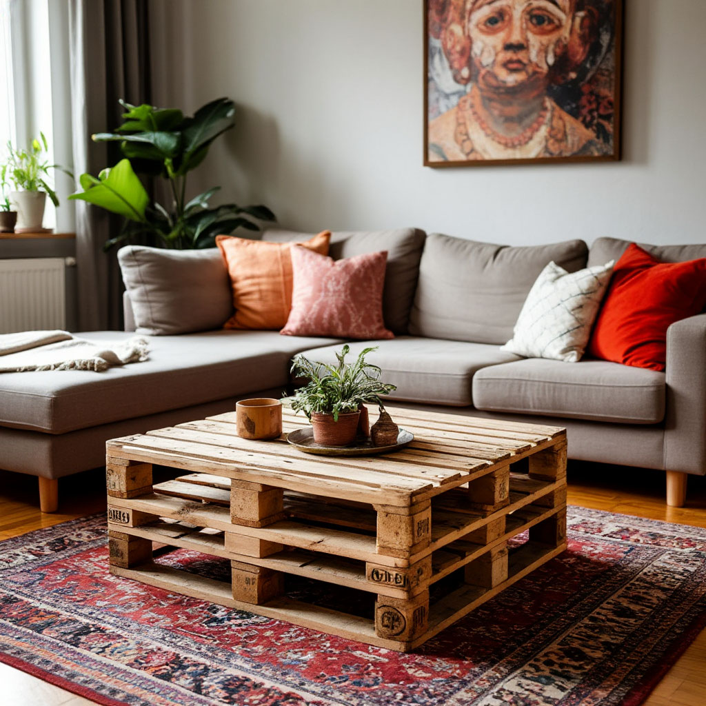 DIY rustic coffee table from pallets