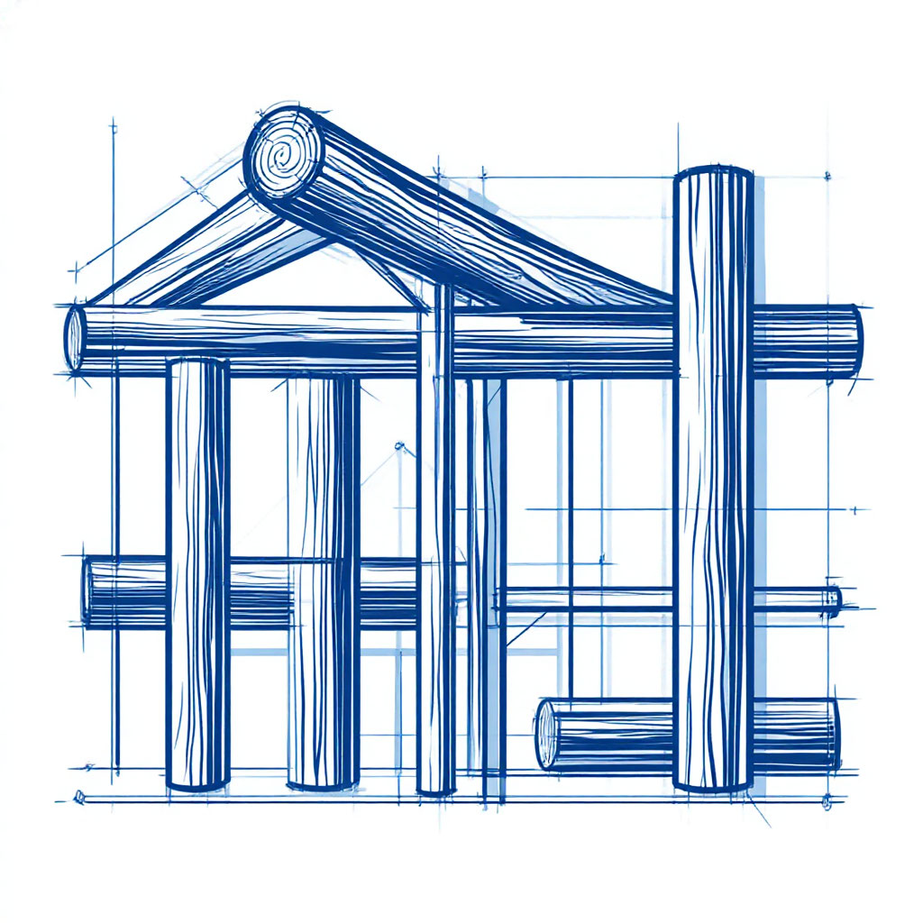 Deck framing diagram with labels