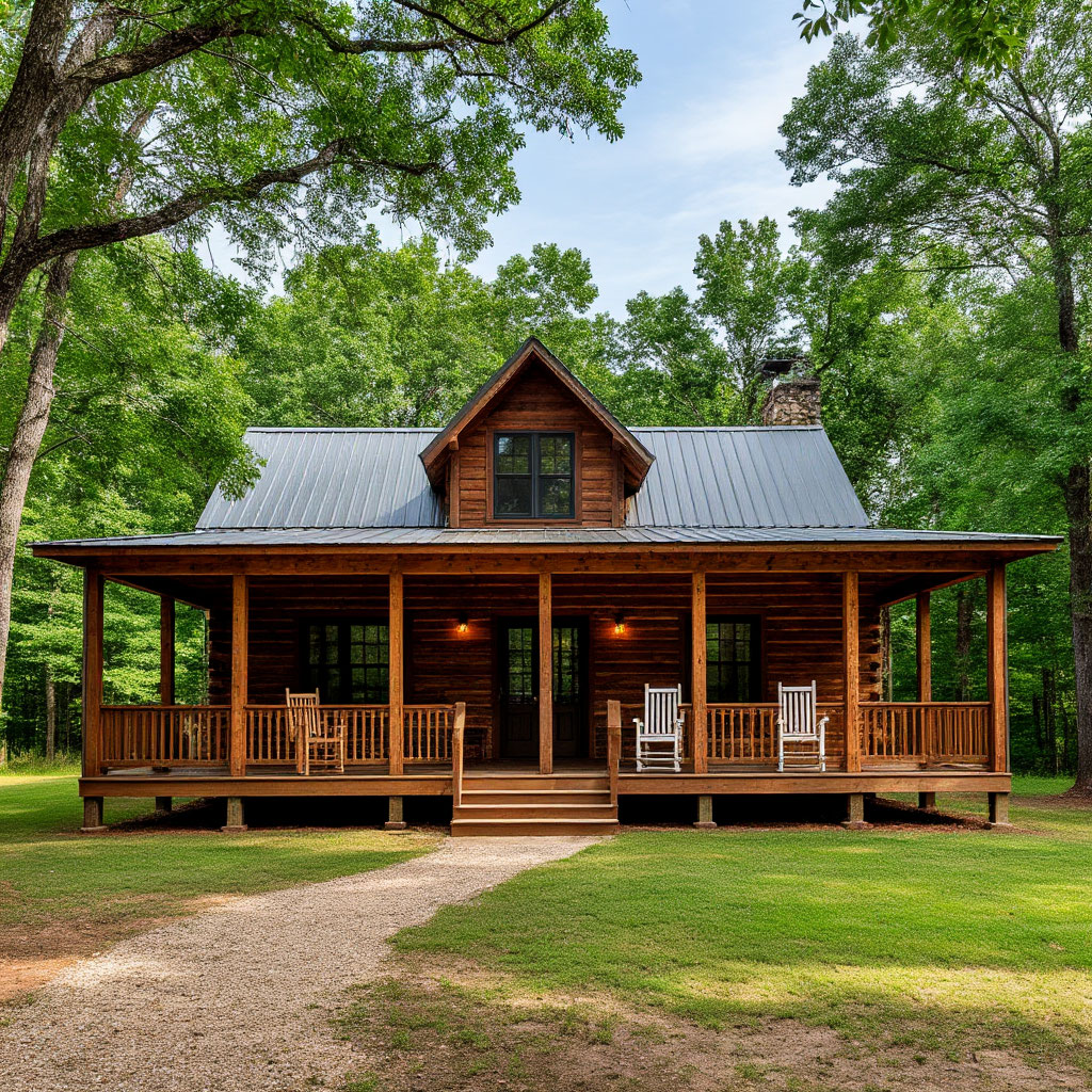 Dogtrot cabin exterior view