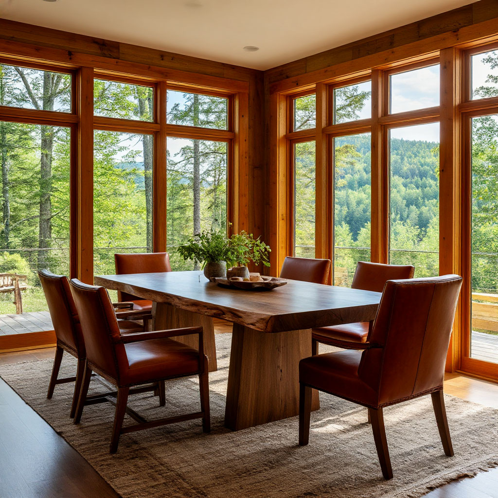 Eclectic rustic dining area