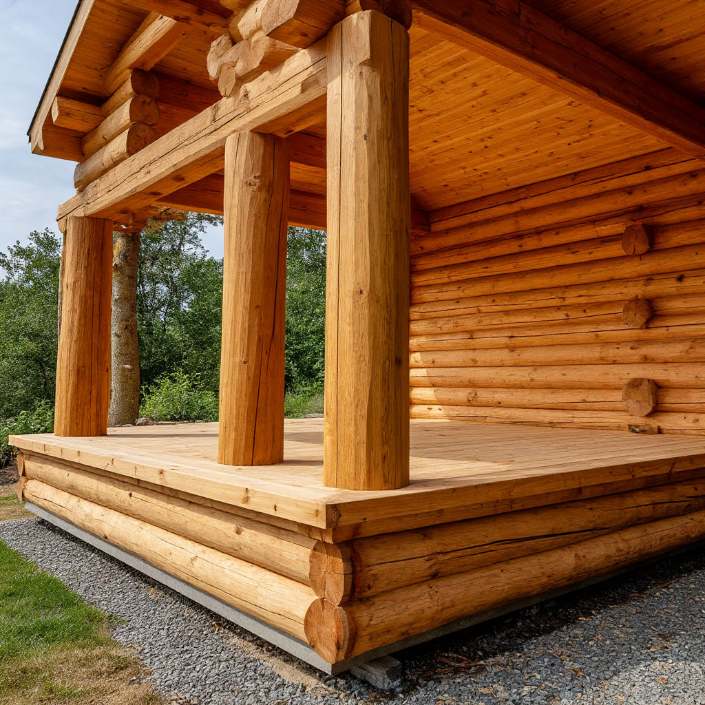 Finished deck frame from below