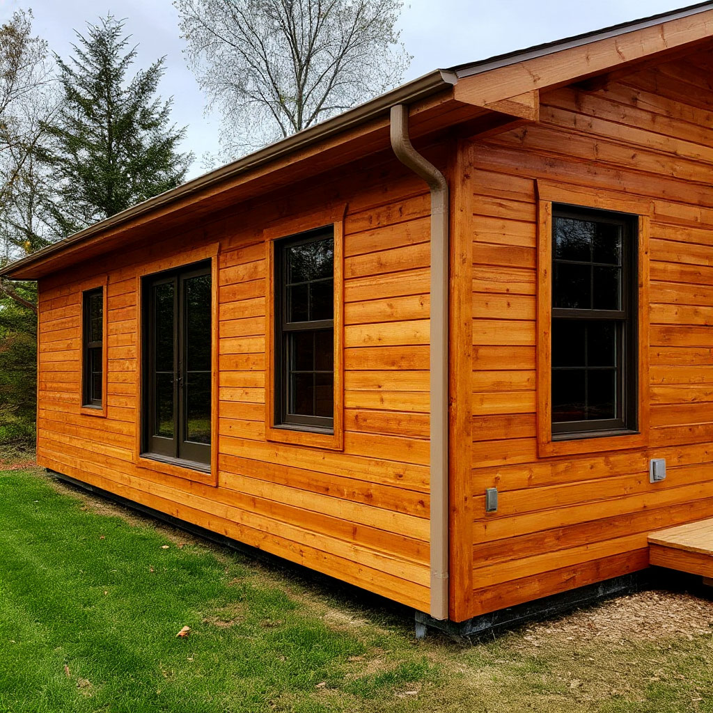 Finished insulated wall with wood paneling