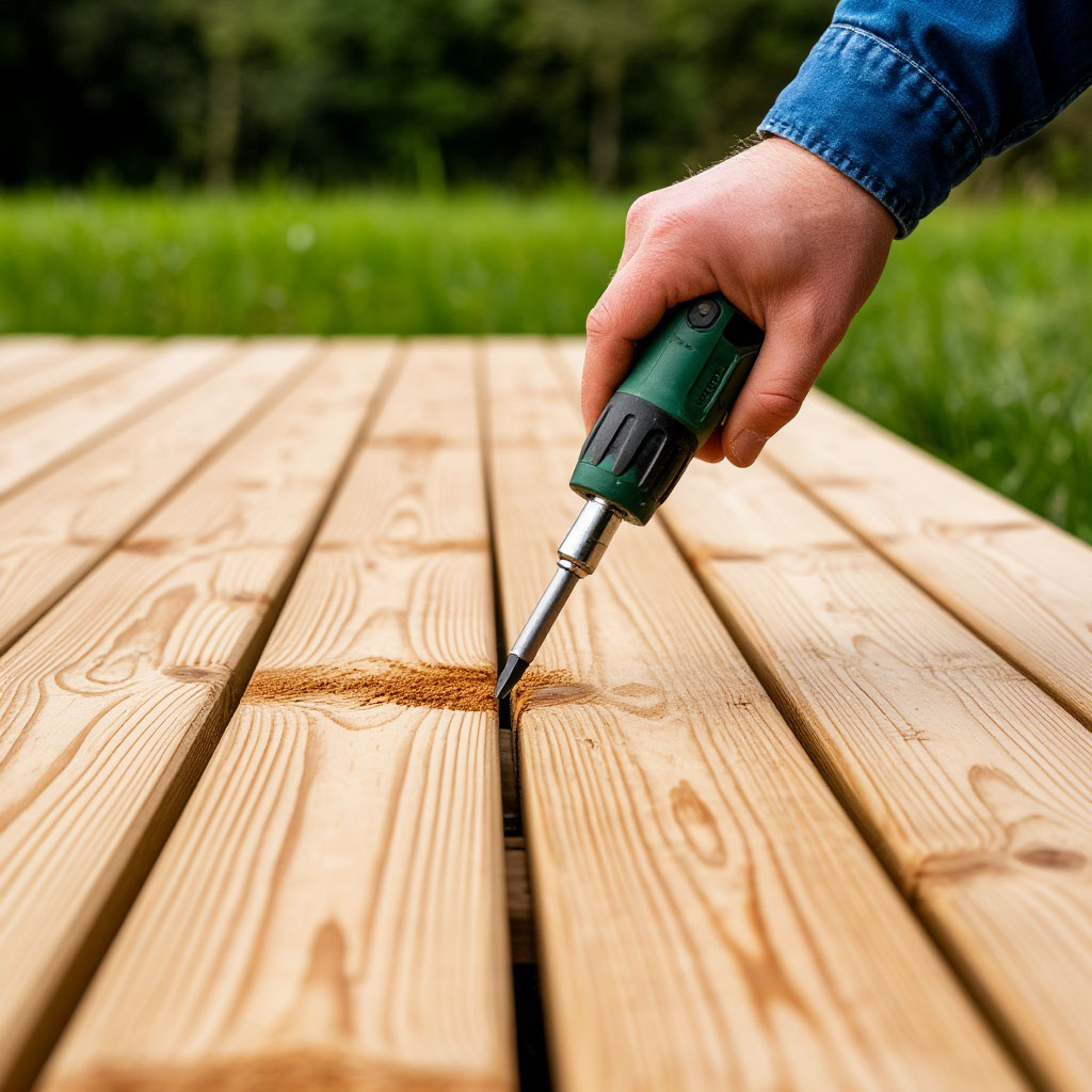 Installing deck boards with a drill