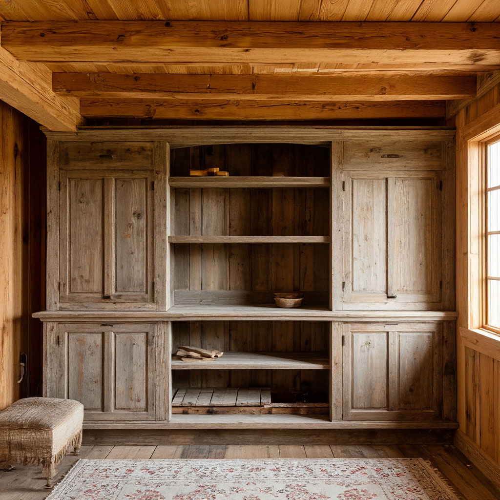 Installing loft ledger board in log wall