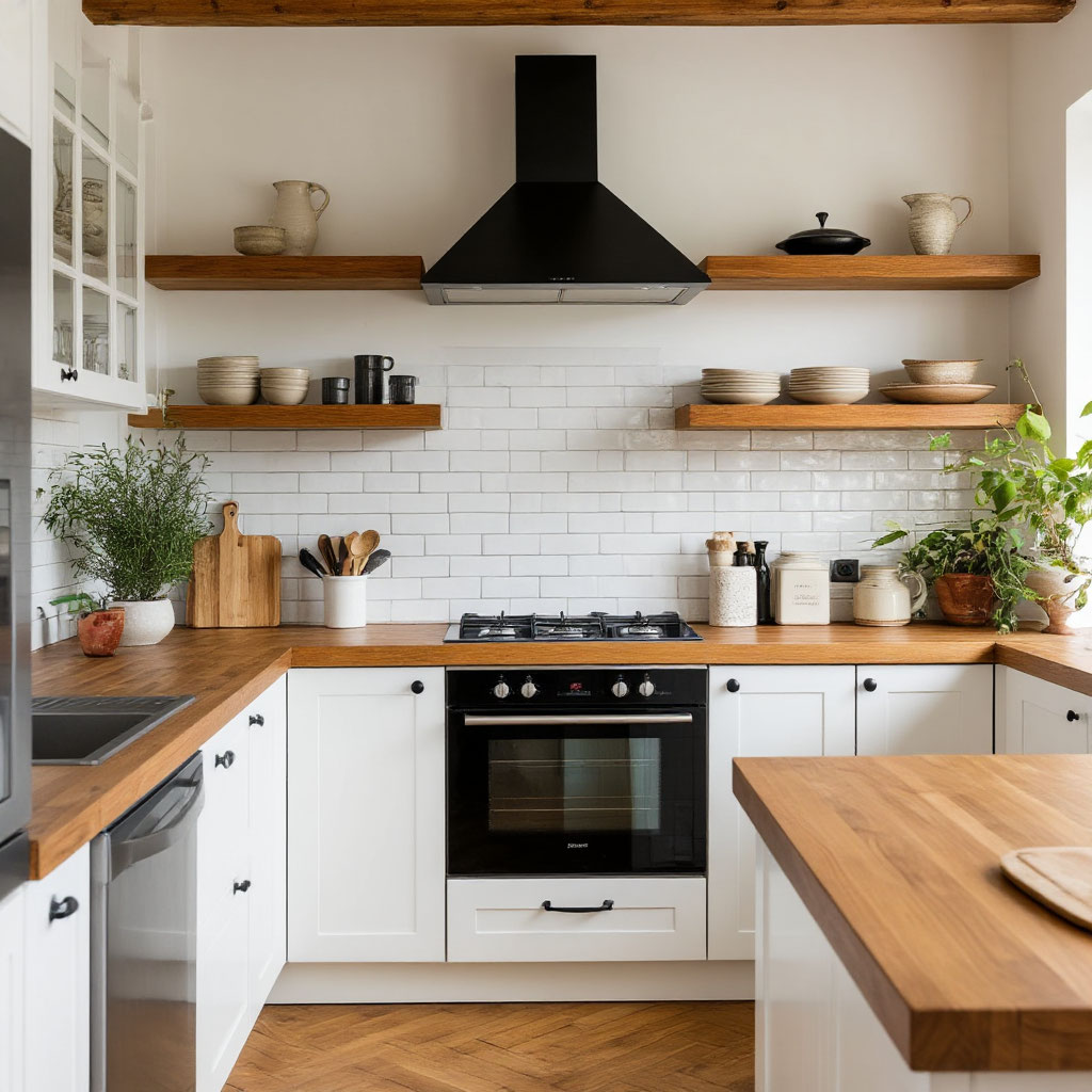 Light and airy rustic kitchen design