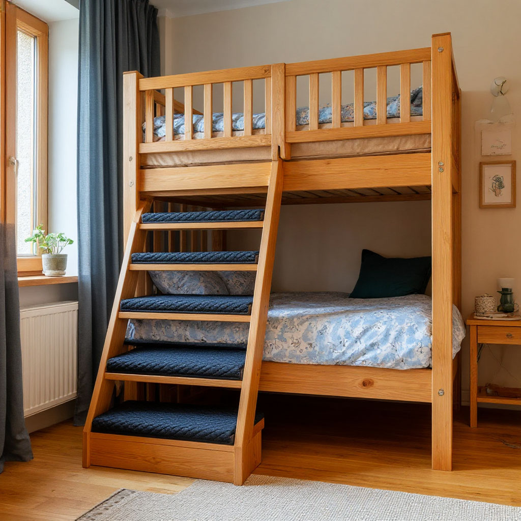 Non-slip loft bed ladder steps