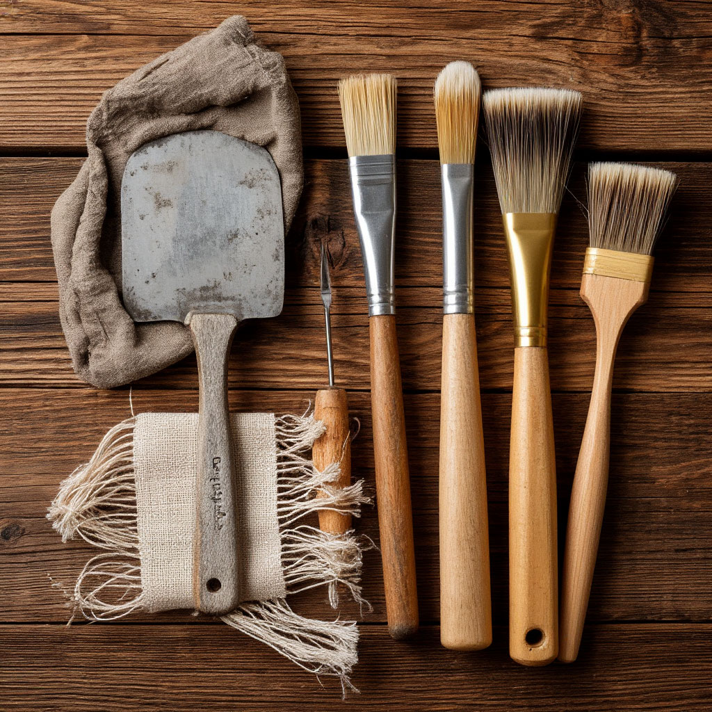 Traditional chinking tools collection