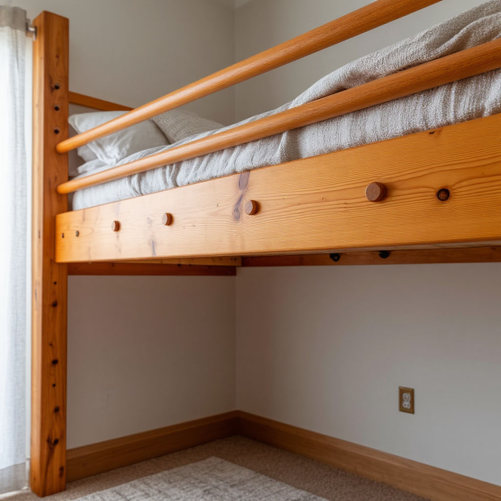 Wall-anchored loft bed for stability