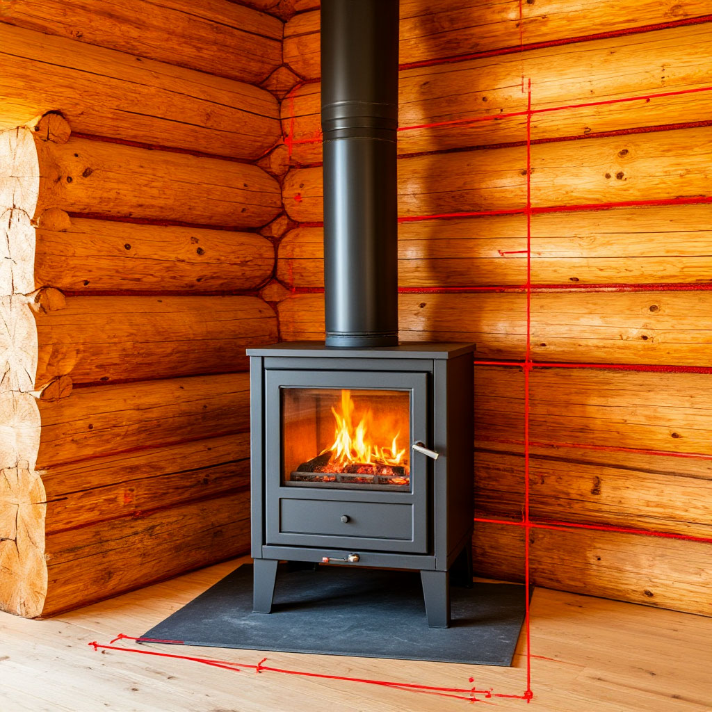 Wood stove clearance diagram